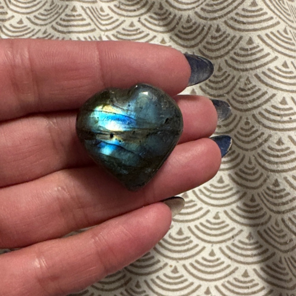 Heart-Shaped Labradorite Stone